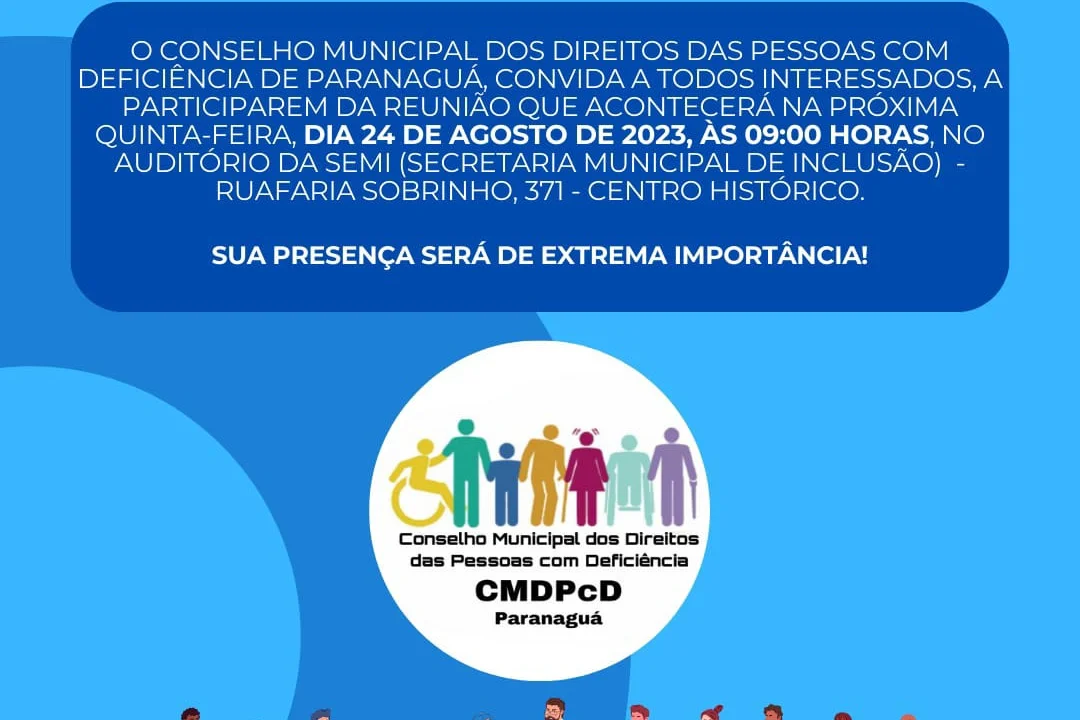 Conselho Municipal dos Direitos da Pessoa com Deficiência será apresentada para a comunidade