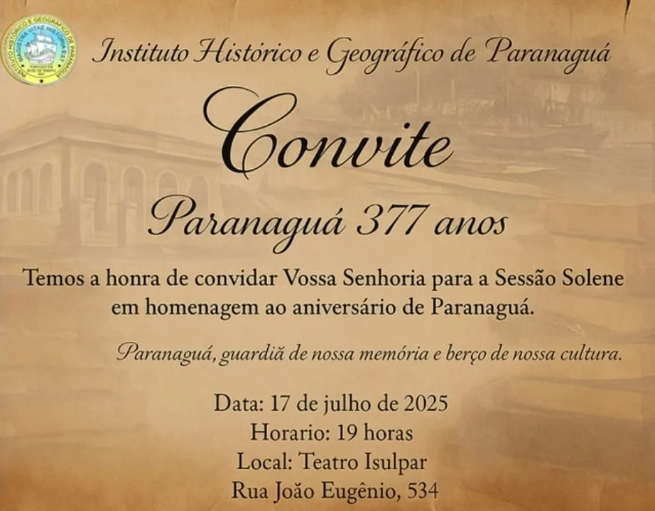 Instituto Histórico e Geográfico de Paranaguá celebra os 377 anos da cidade com sessão solene especial