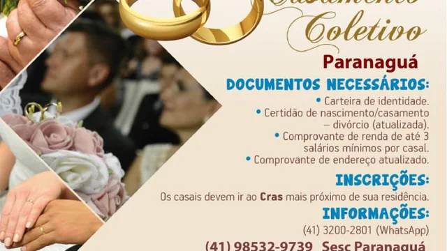 Casamento Coletivo com inscrições abertas