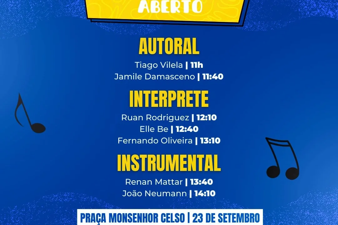Palco Aberto movimenta o Largo Monsenhor Celso neste sábado