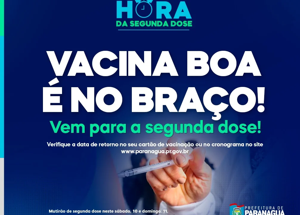 Está na hora de receber a segunda dose contra a Covid-19