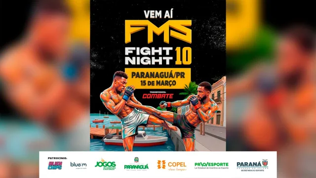 Paranaguá recebe Fight Music Show 10 com grandes combates de boxe e MMA na Arena Albertina Salmon