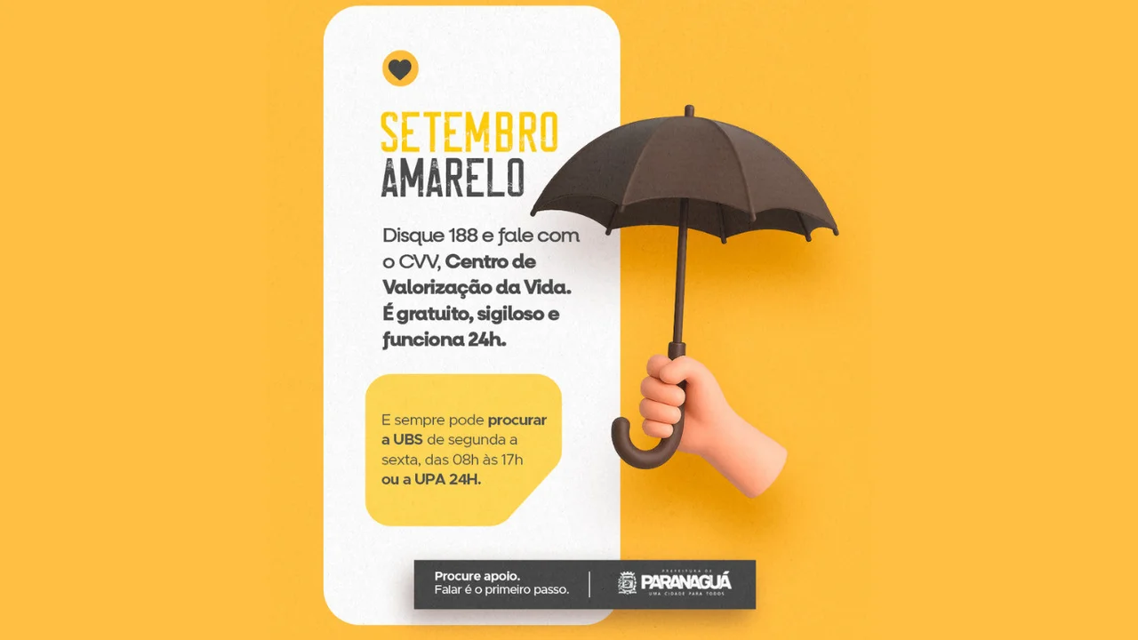 Prefeitura lança o Setembro Amarelo com ações de conscientização sobre saúde mental