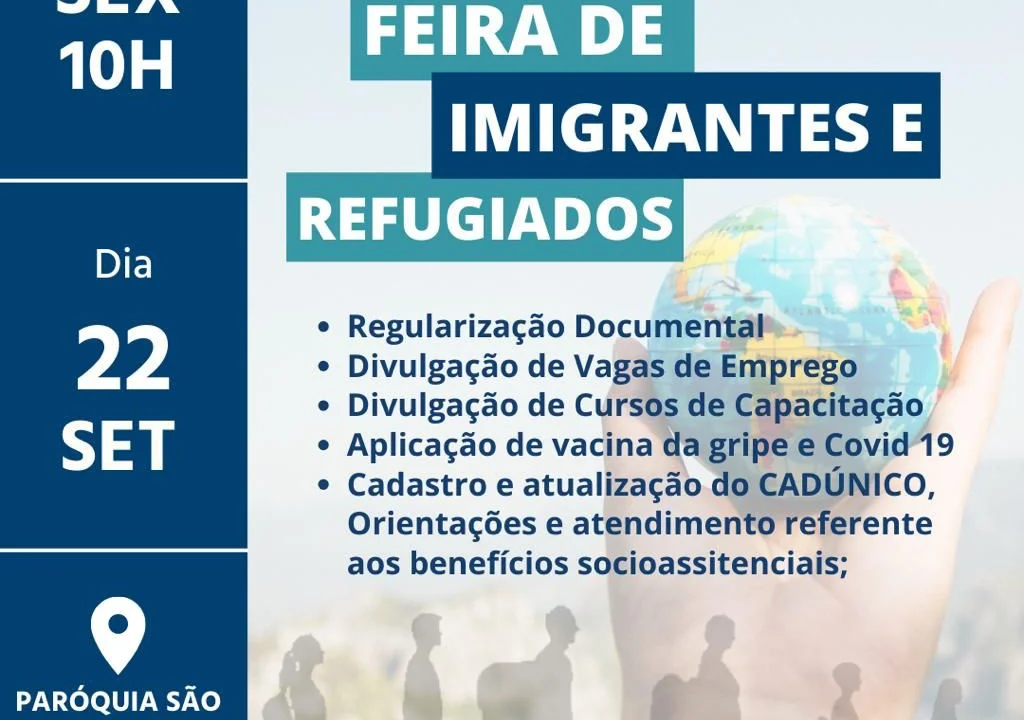 Feira de Serviços para Imigrantes e Refugiados acontece nesta sexta-feira