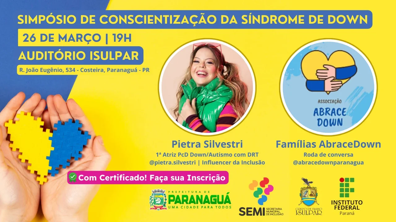 Simpósio de conscientização da síndrome de down acontece em 26 de março com certificação