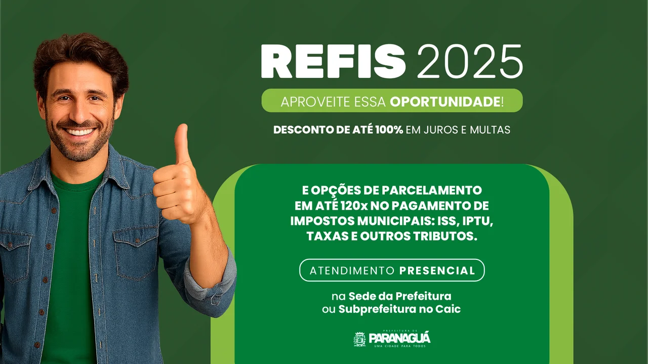 Prefeitura abre REFIS 2025 para regularização de dívidas