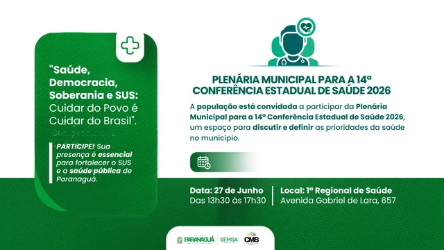 Paranaguá realiza Plenária Municipal preparatória para a 14.ª Conferência Estadual de Saúde
