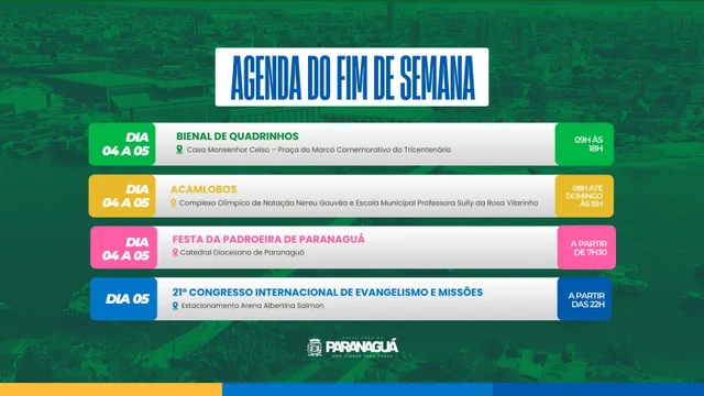 Paranaguá tem fim de semana repleto de cultura, fé e atividades para toda a família