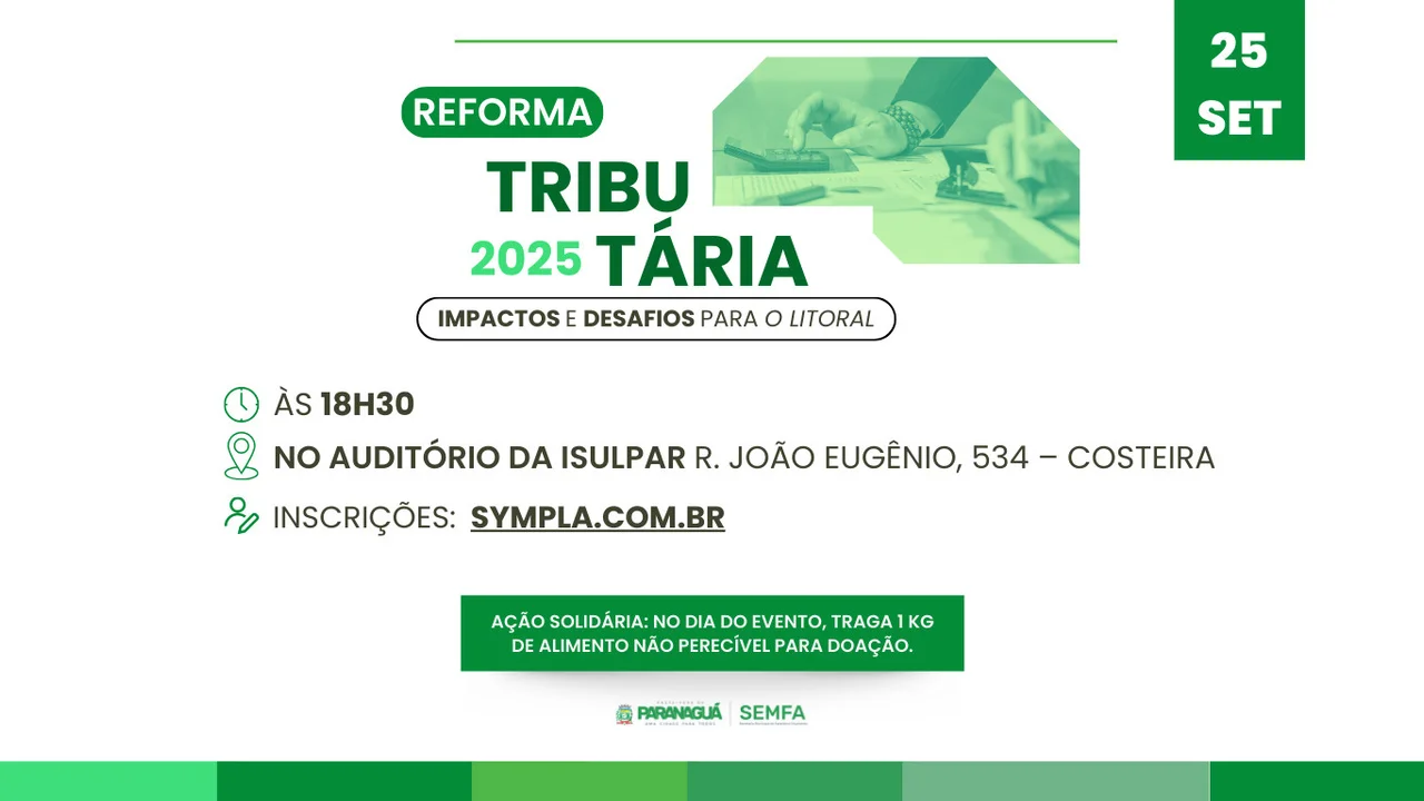 Seminário sobre Reforma Tributária discutirá o tema “Impactos e Desafios para o Litoral”
