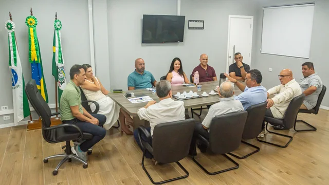 Prefeito Adriano Ramos recebe o deputado estadual Pedro Paulo Bazana