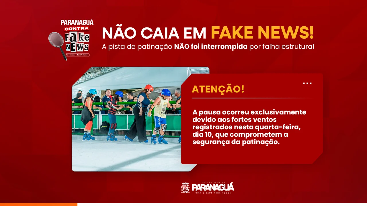 Interrupção das atividades da pista de patinação não aconteceram em função de falha estrutural, mas sim por condições climáticas