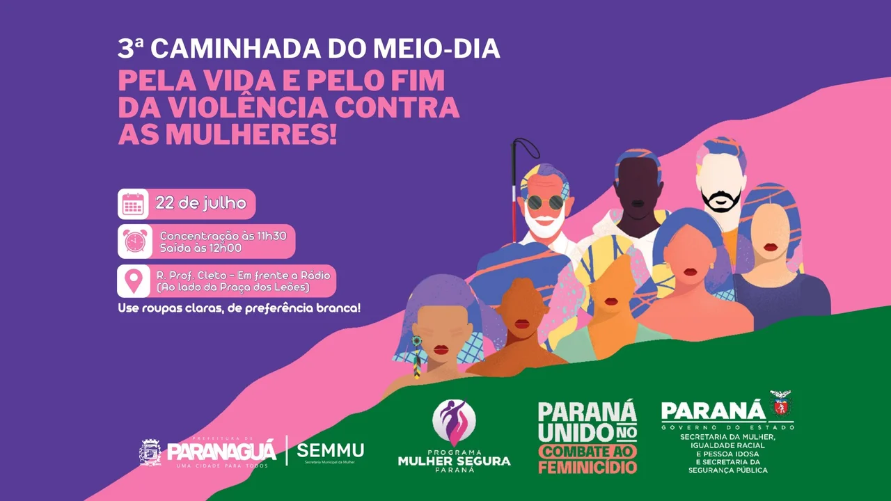 Combate ao Feminicídio será tema da 3ª Caminhada do Meio-Dia