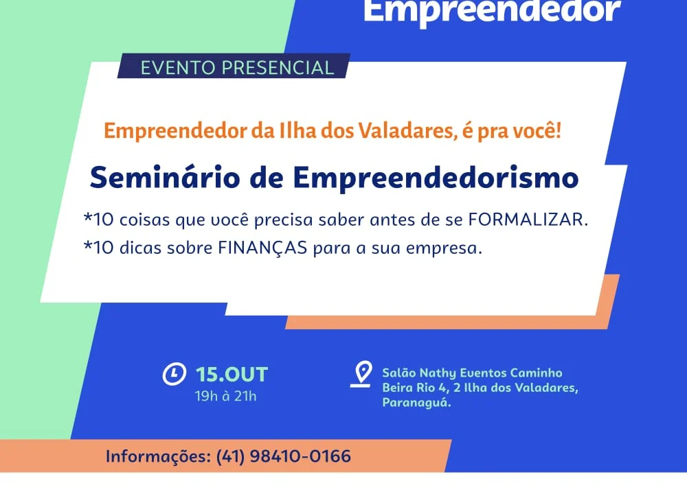 Prefeitura e Sebrae promovem Seminário de Empreendedorismo na Ilha dos Valadares