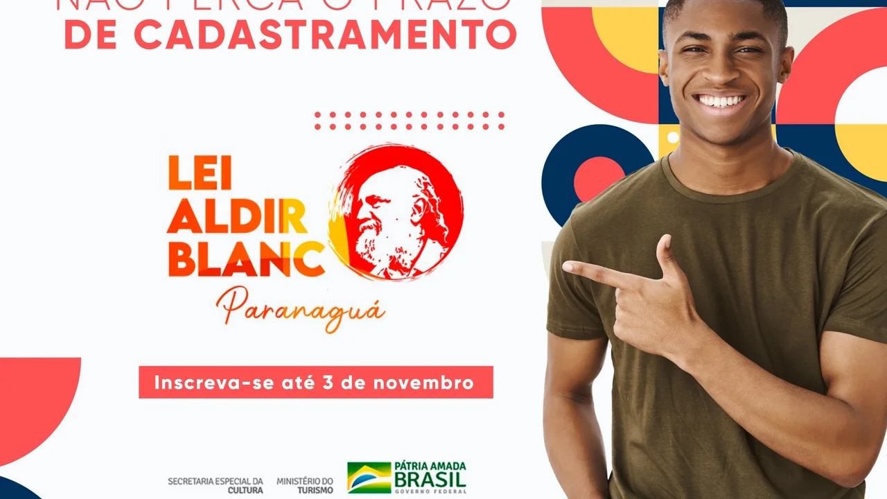 Agentes culturais de Paranaguá podem se cadastrar no Projeto da Lei Aldir Blanc até quarta-feira, 03.