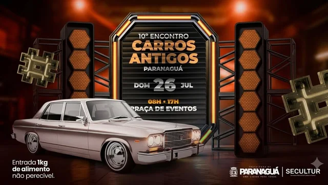 10º Encontro de Carros Antigos reunirá expositores e carros especiais neste domingo em Paranaguá