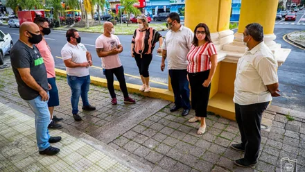 Representantes das secretarias de Governo, Segurança, Saúde e Cultura e Turismo  se reuniram no local para preparar o espaço para a vacinação