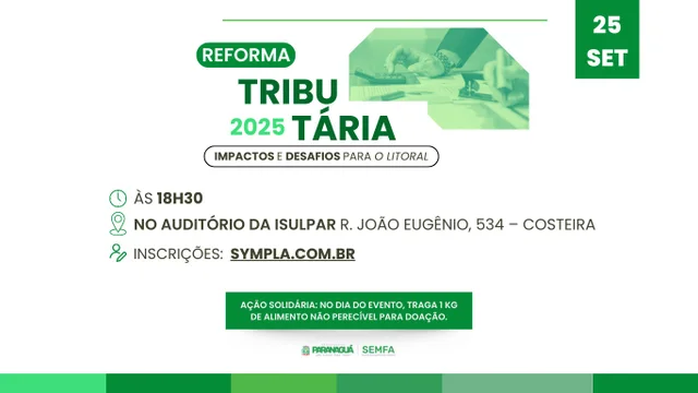 Seminário sobre Reforma Tributária discutirá o tema “Impactos e Desafios para o Litoral”