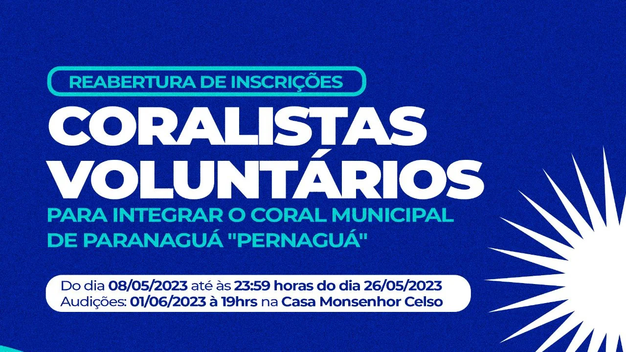 Secultur abre processo seletivo para o Coral Municipal
