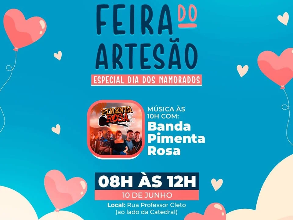 Feira do Artesão “Especial Dia dos Namorados” acontece nesse sábado