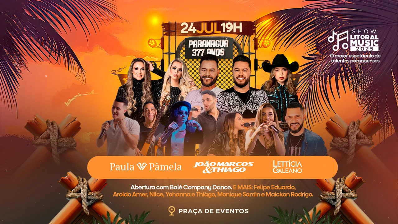 12º Show Litoral Music premia talentos nos 377 anos de Paranaguá