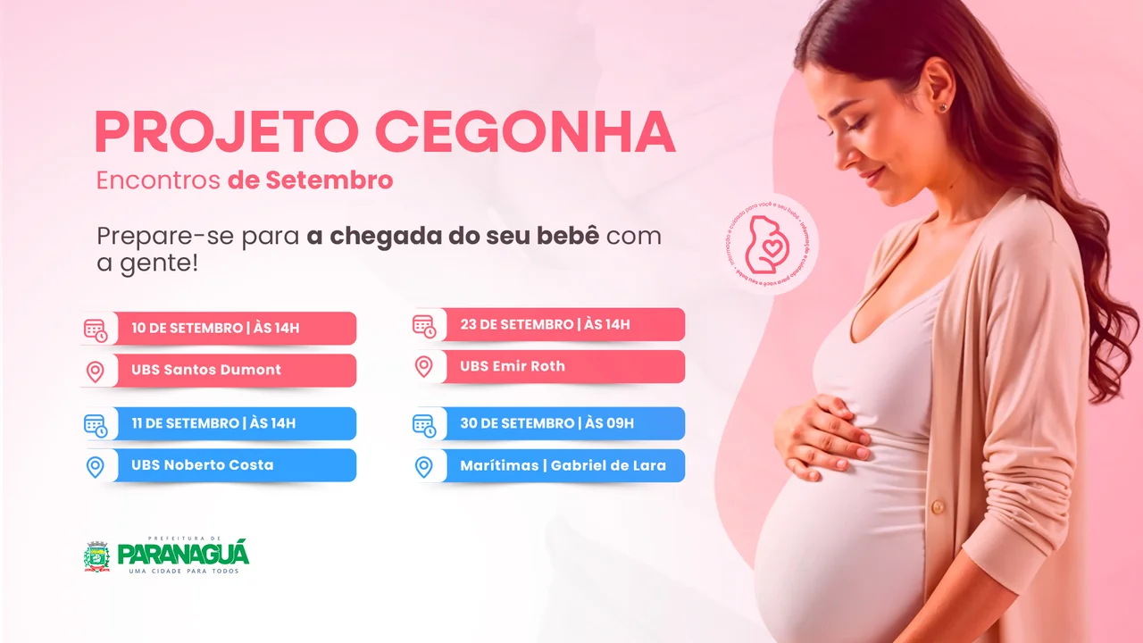 Projeto Cegonha promove palestras para gestantes em setembro