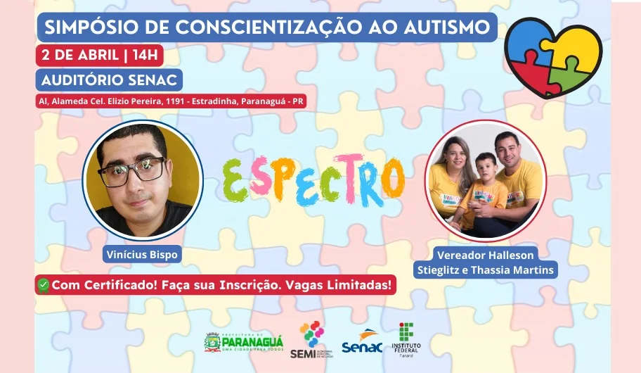 Simpósio de Conscientização ao Autismo acontece na quarta-feira (2)