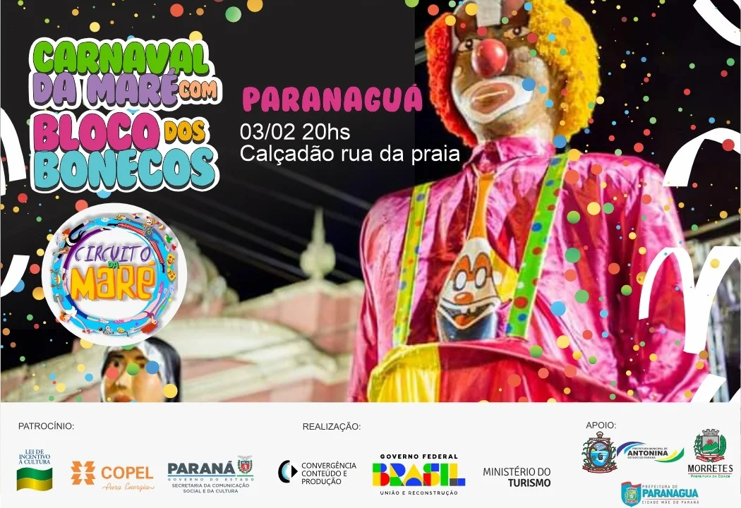 Bloco dos Bonecos do Circuito da Maré acontece nesta sexta-feira, 03
