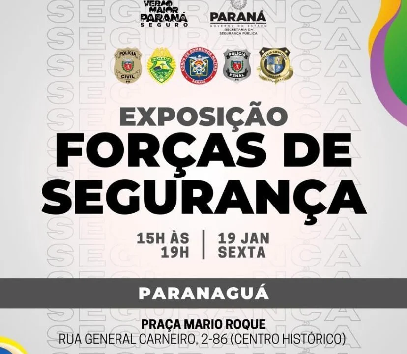 Exposição das forças de segurança chega a Paranaguá