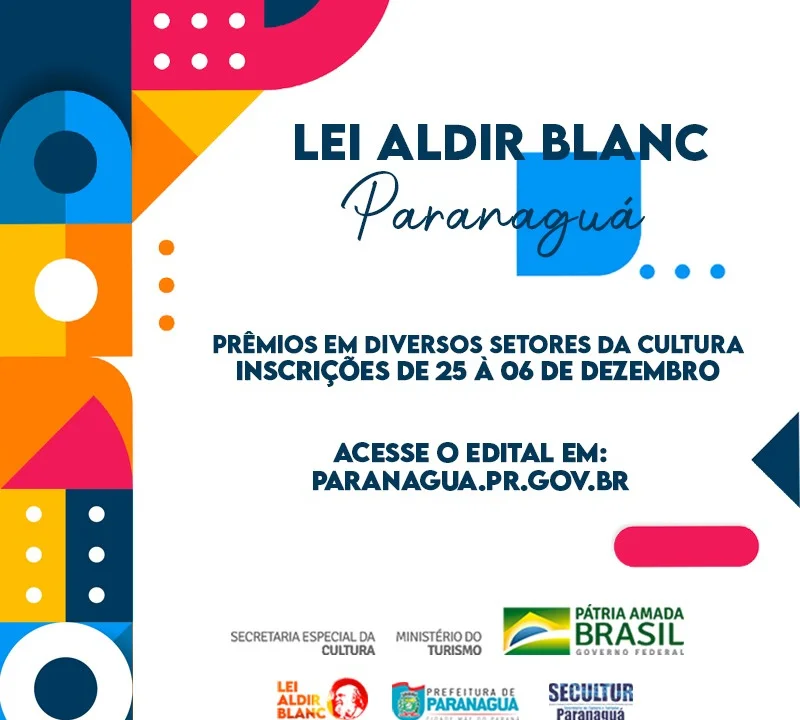 Edital da Lei Aldir Blanc está disponível para agentes culturais de Paranaguá