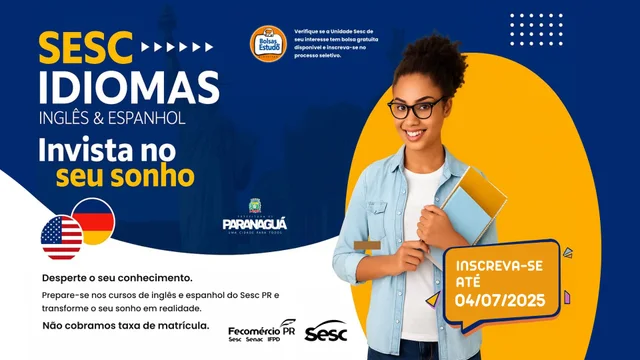 Cursos gratuitos de idiomas em Paranaguá