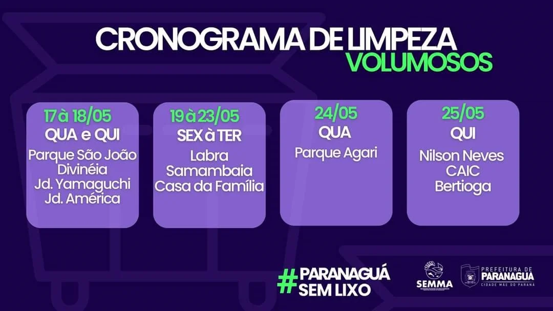 Secretaria Municipal de Meio Ambiente conta com cronograma de retirada de volumosos
