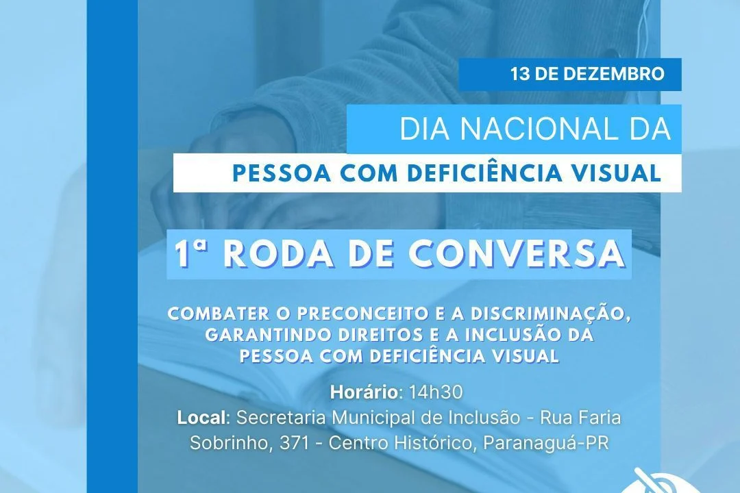 1ª Roda de Conversa no Dia Nacional da Pessoa com Deficiência Visual acontece hoje