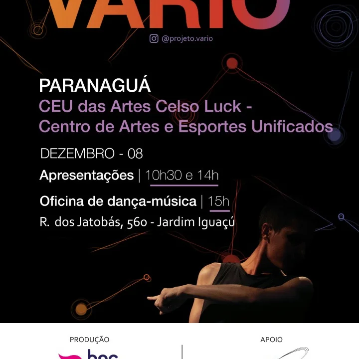 Pracinha Cultura será palco do espetáculo “Vário”