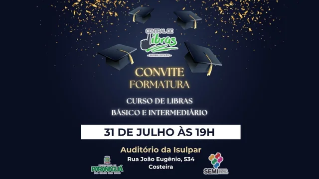 Cerimônia de formatura do curso de Libras será realizada nesta quinta-feira (31), em Paranaguá