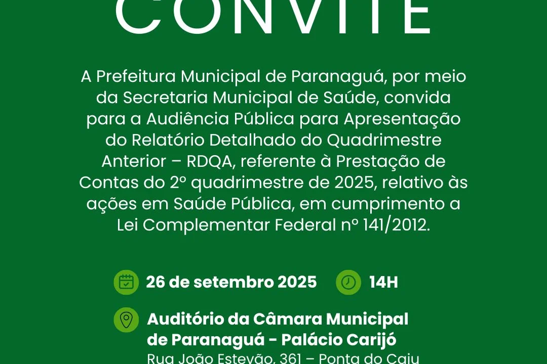 Secretaria Municipal de Saúde faz prestação de contas em audiência pública
