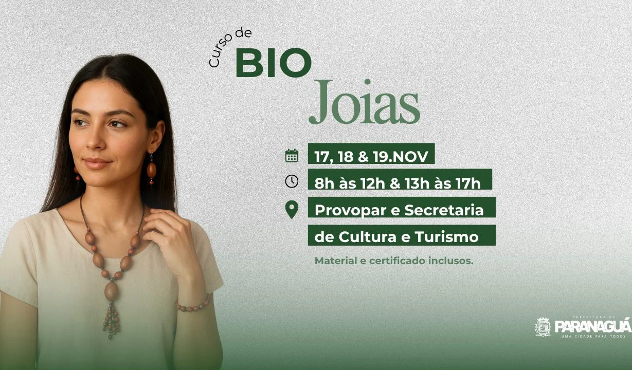 Inscrições abertas para o curso gratuito de Biojoias em Paranaguá