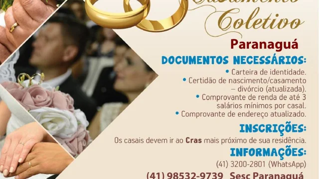 Inscrições prorrogadas para o Casamento Coletivo