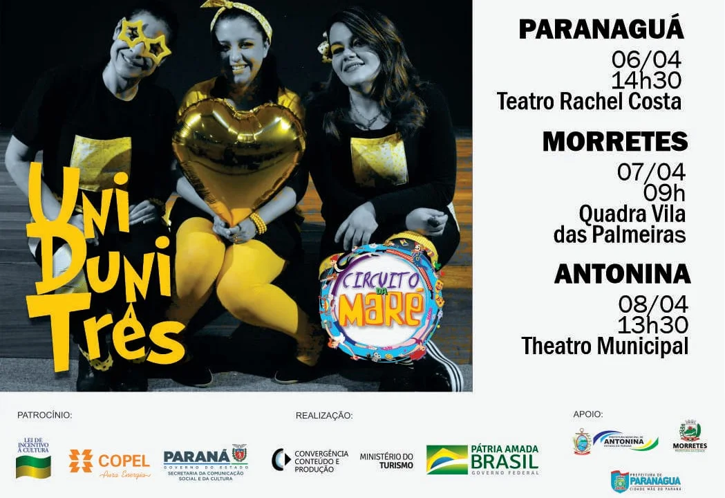 Teatro Rachel Costa será palco do espetáculo Uni Duni Três