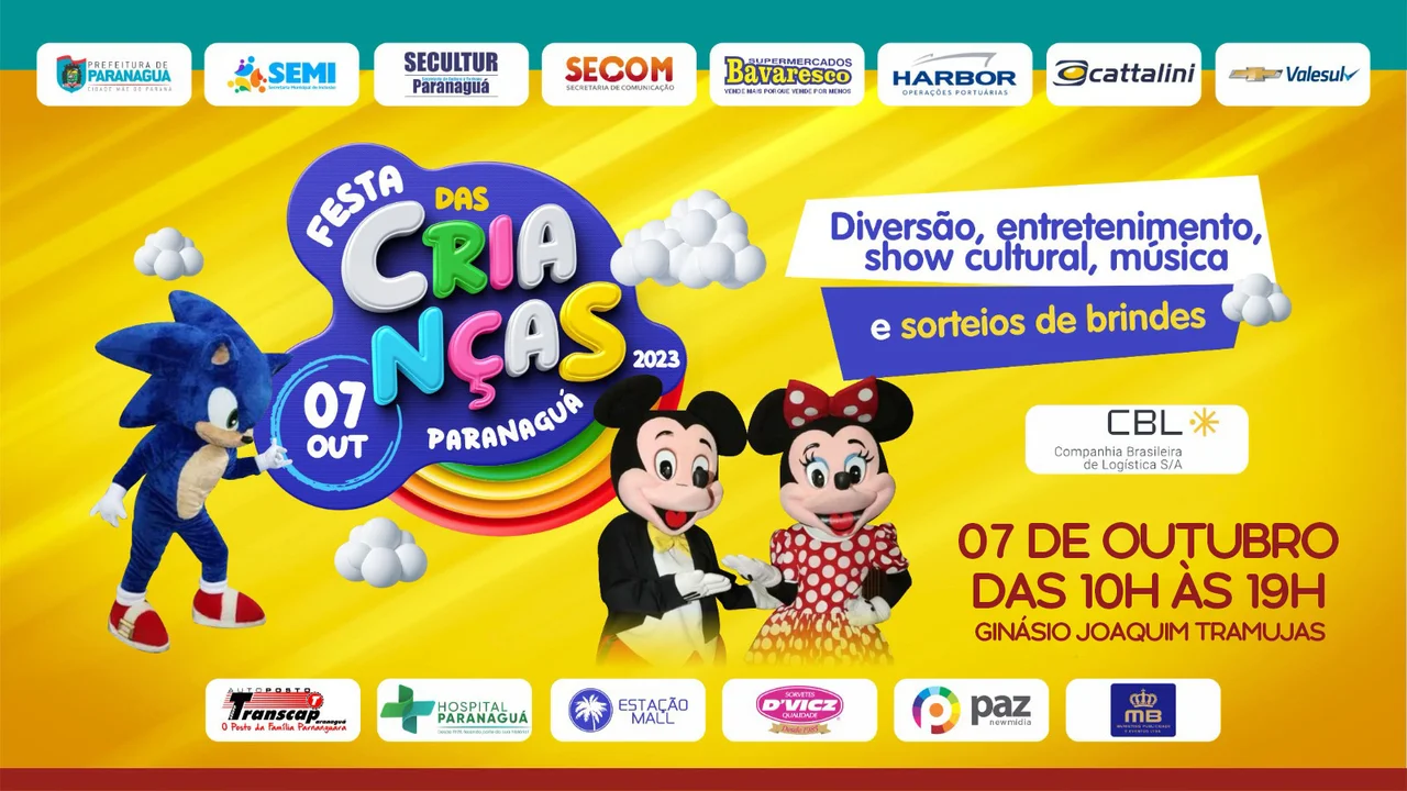 Festa das Crianças acontecerá no Ginásio Joaquim Tramujas