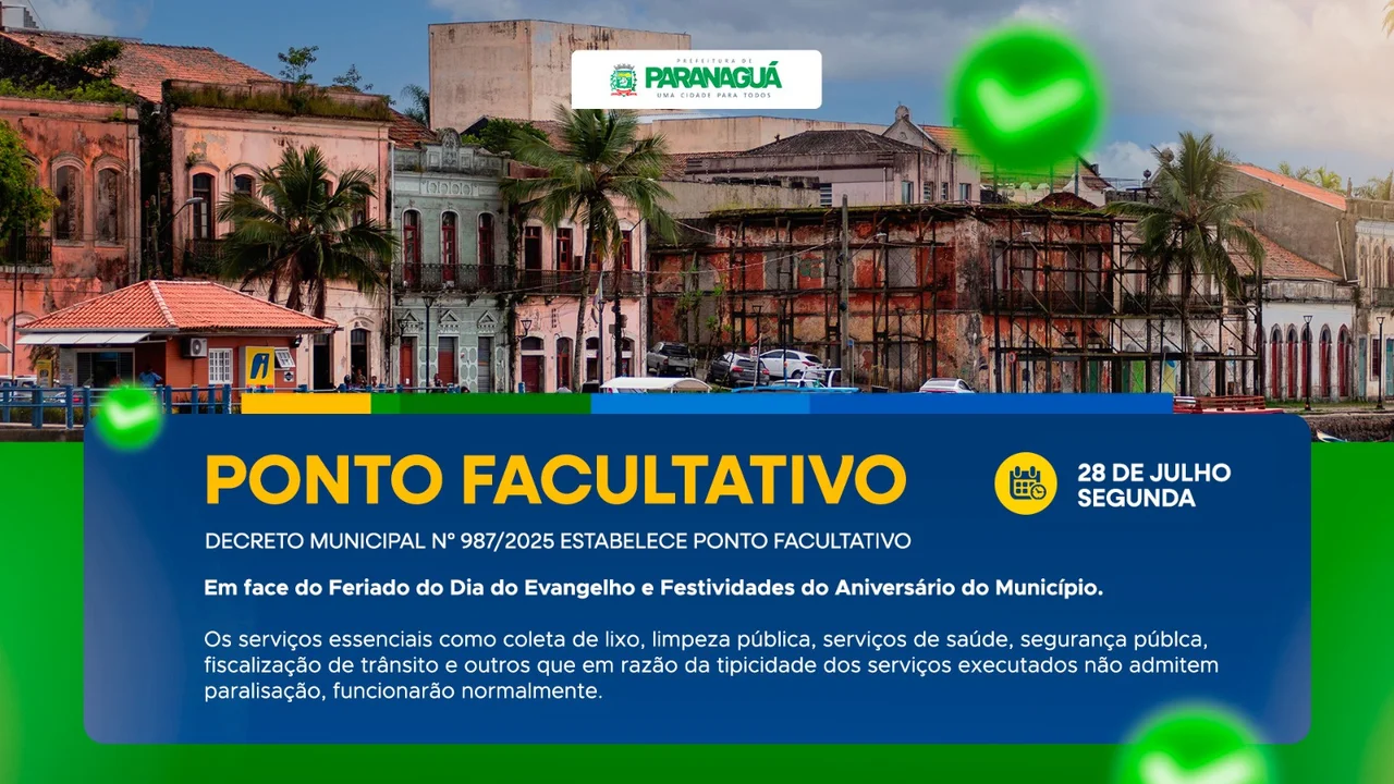 Prefeitura decreta ponto facultativo dia 28