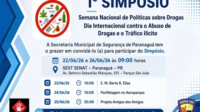 Paranaguá promove 1.º Simpósio de Prevenção às Drogas com ações de conscientização e debates sobre políticas públicas