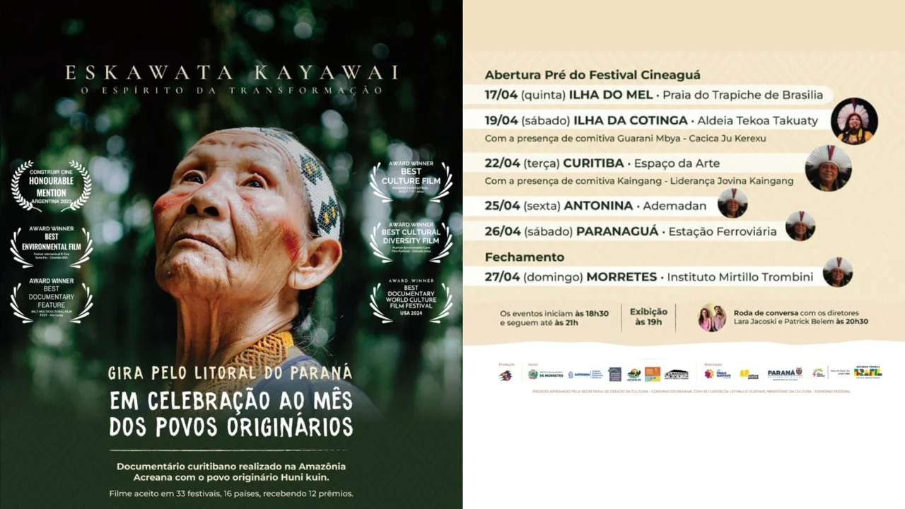 Filme premiado será exibido em celebração ao mês indígena