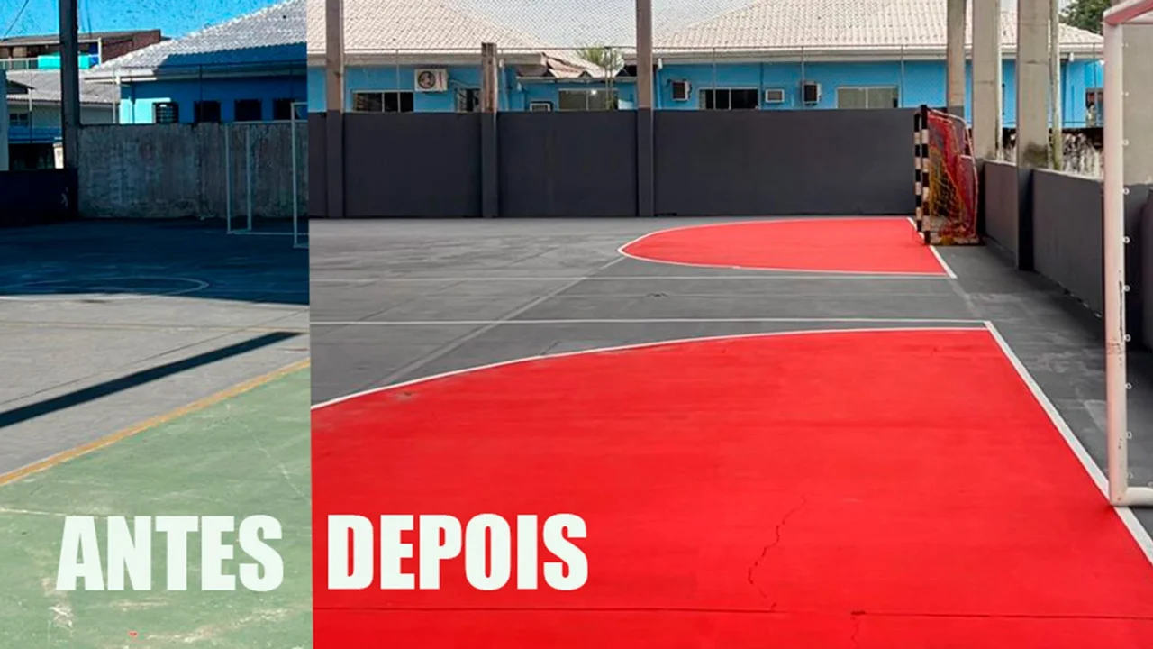 Associação de handebol se une para revitalizar quadra poliesportiva na Escola Nayá Castilho