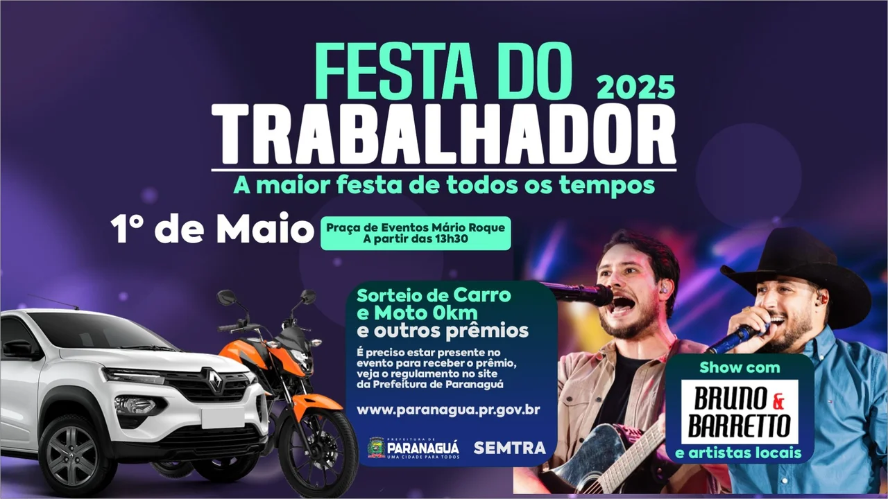 Prefeito Adriano Ramos une comércio e sindicatos para a maior Festa do Trabalhador da história de Paranaguá