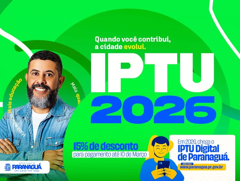 IPTU 2026 está disponível em Paranaguá com versão digital, descontos e parcelamento