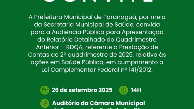 Secretaria Municipal de Saúde faz prestação de contas em audiência pública