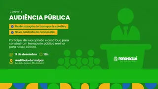 Prefeitura de Paranaguá convoca população para Audiência Pública sobre modernização do transporte coletivo