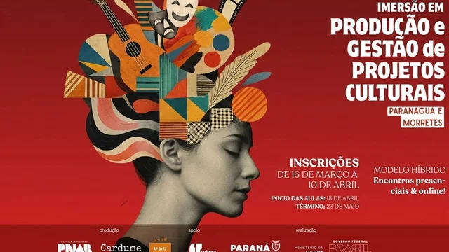 Curso gratuito de Imersão em Produção e Gestão de Projetos Culturais acontece neste sábado em Paranaguá