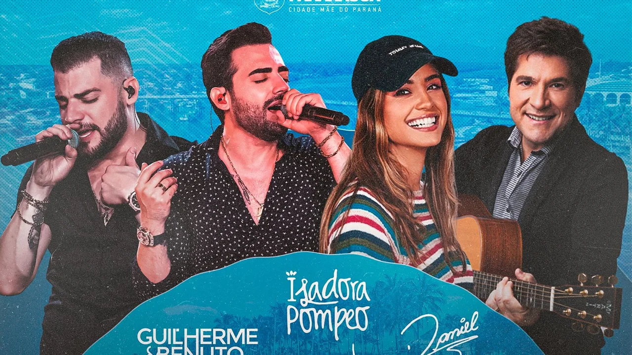 Guilherme & Benuto, Daniel e Isadora Pompeo esquentam Paranaguá