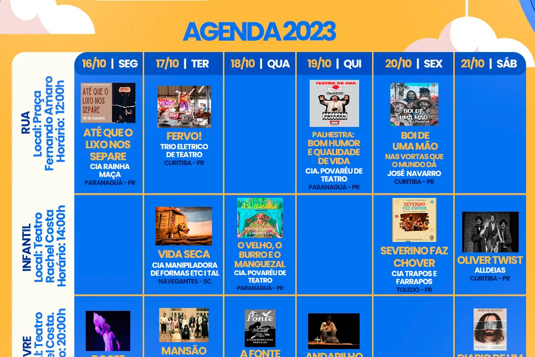 Festival de Teatro de Paranaguá começa dia 16